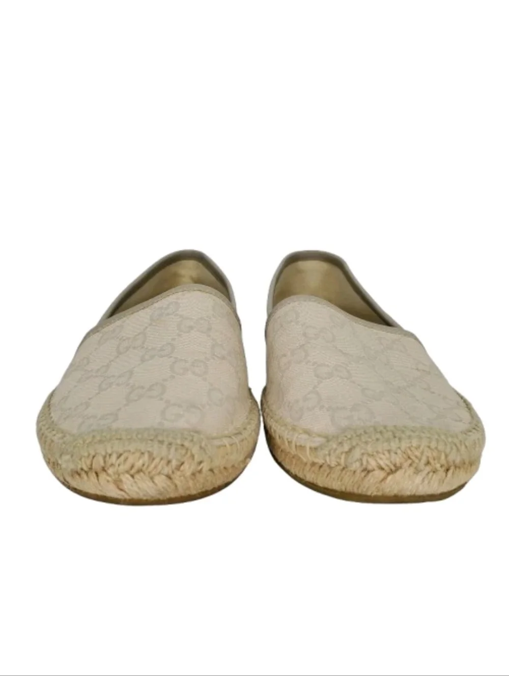 Gucci GG Supreme Monogram Canvas Slip On Espadrille Flats